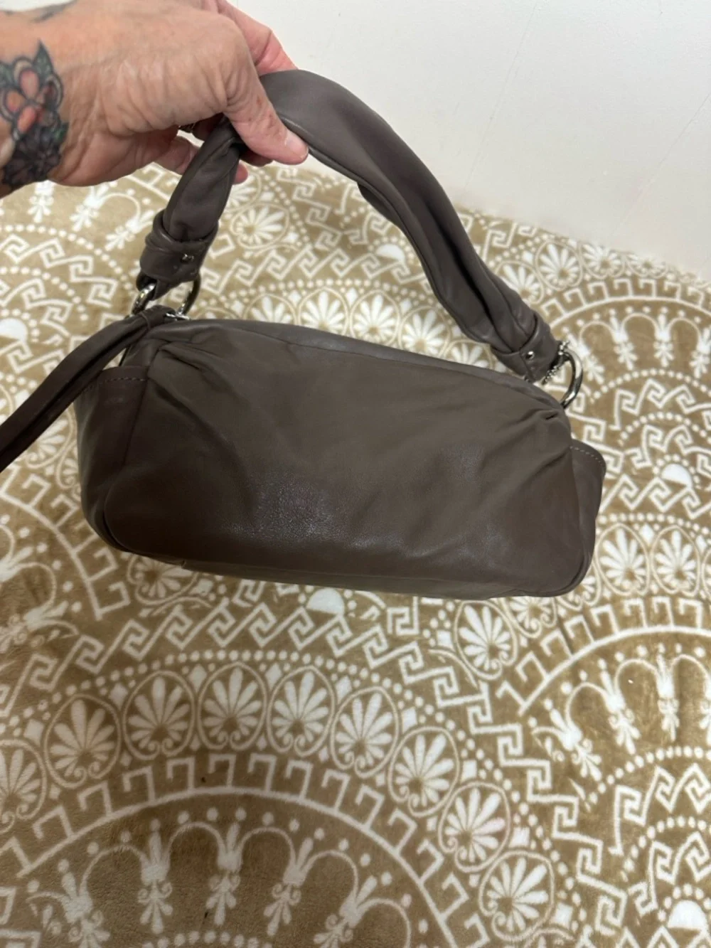 COACH Y2K PARKER TAUPE SOHO PLEATED LEATHER HOBO BAG 13442